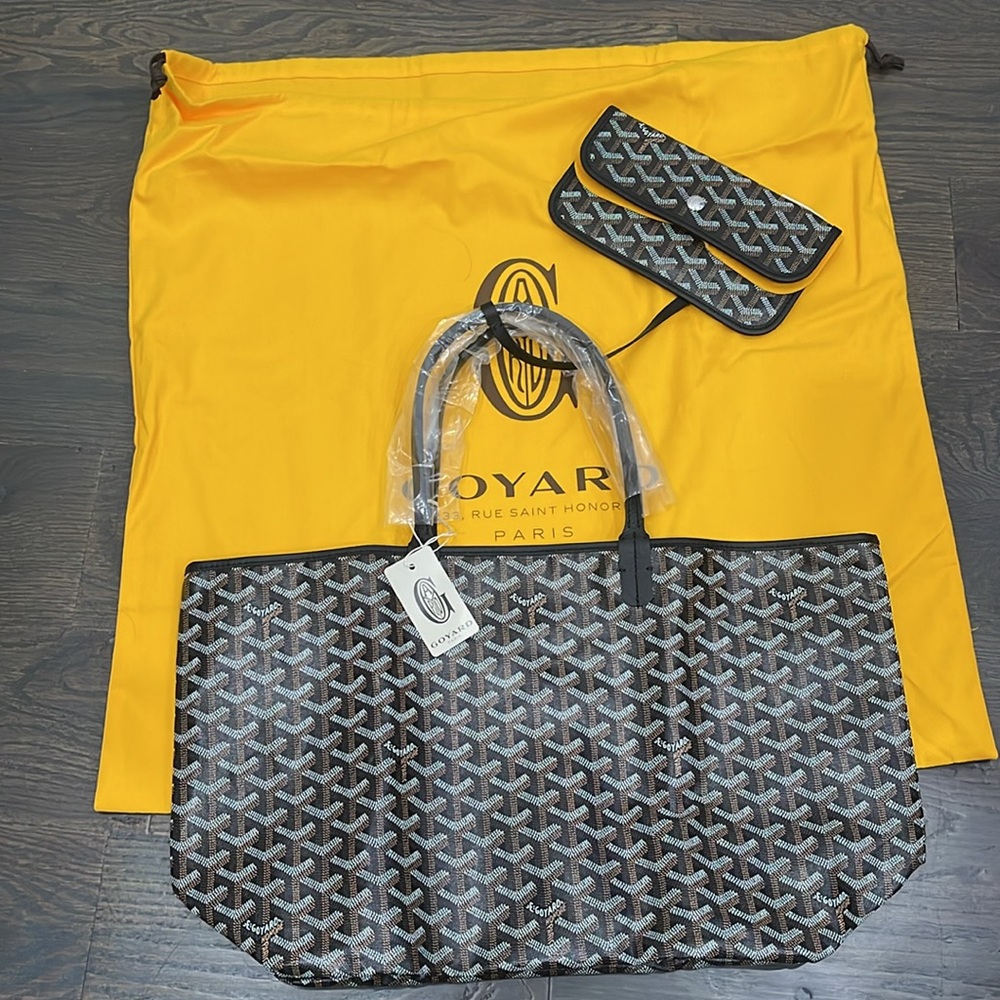 Brand new (with tags) unused Goyard Saint Louis PM bag in black brown AUTHENTIC